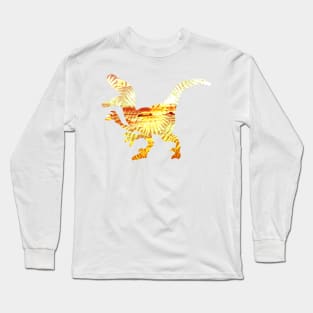 Orange & Yellow Palm Dinosaur Long Sleeve T-Shirt